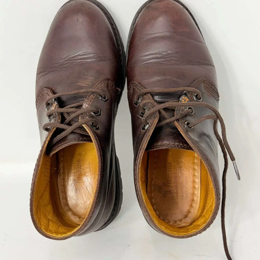 Havana Joe Brown Leather Chukka Boots Spain 201-B Women Size 8 Ankle Lug Sole
